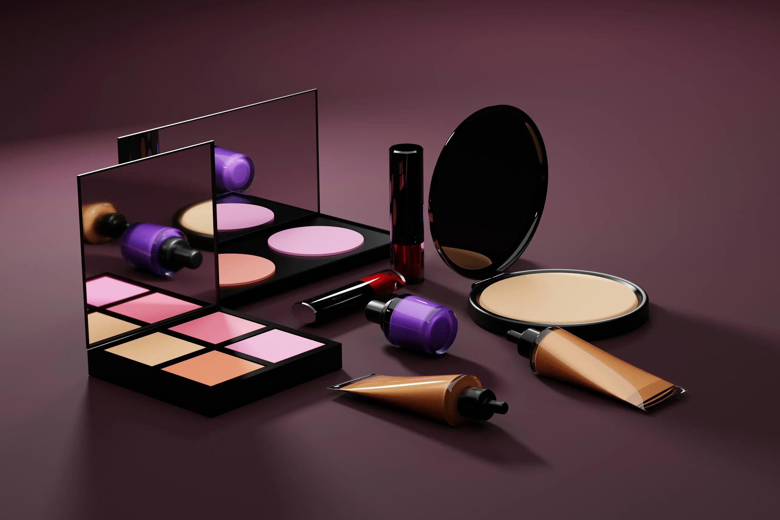 Cosmética de color — paletas, bases y esmaltes en el salón